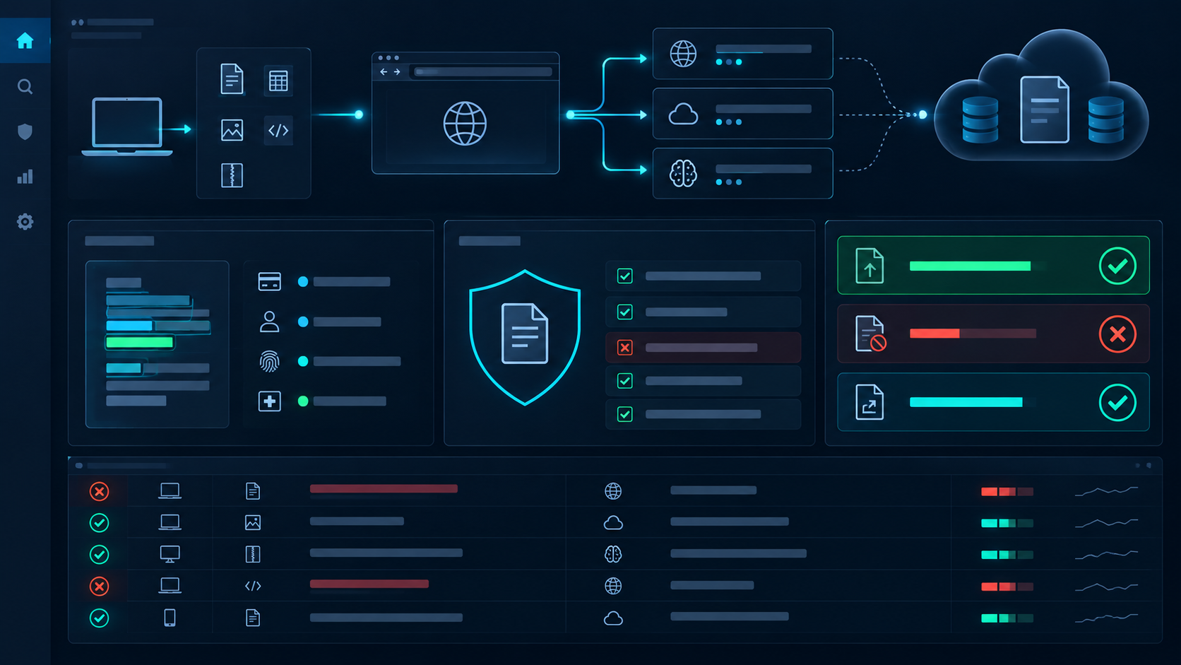 TRIAS DLP and web inspection policy console